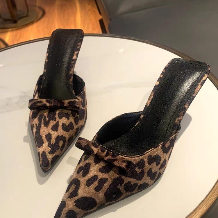 Anime Cosplay Simple - women's leopard-print pointed high-heeled slippers fashion