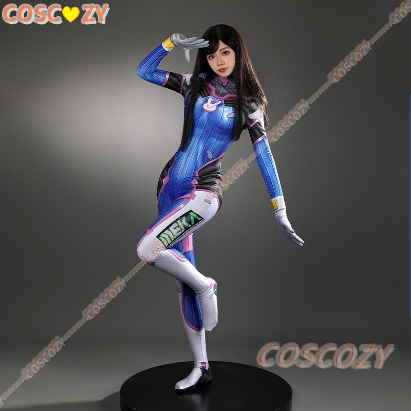 Anime Cosplay Bodysuit - Women Dva Cosplay Complete Outfit Shooting‑Game