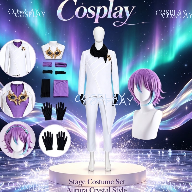 Anime Cosplay Events 2026 - White Suit Jacket Pants Wigs Halloween