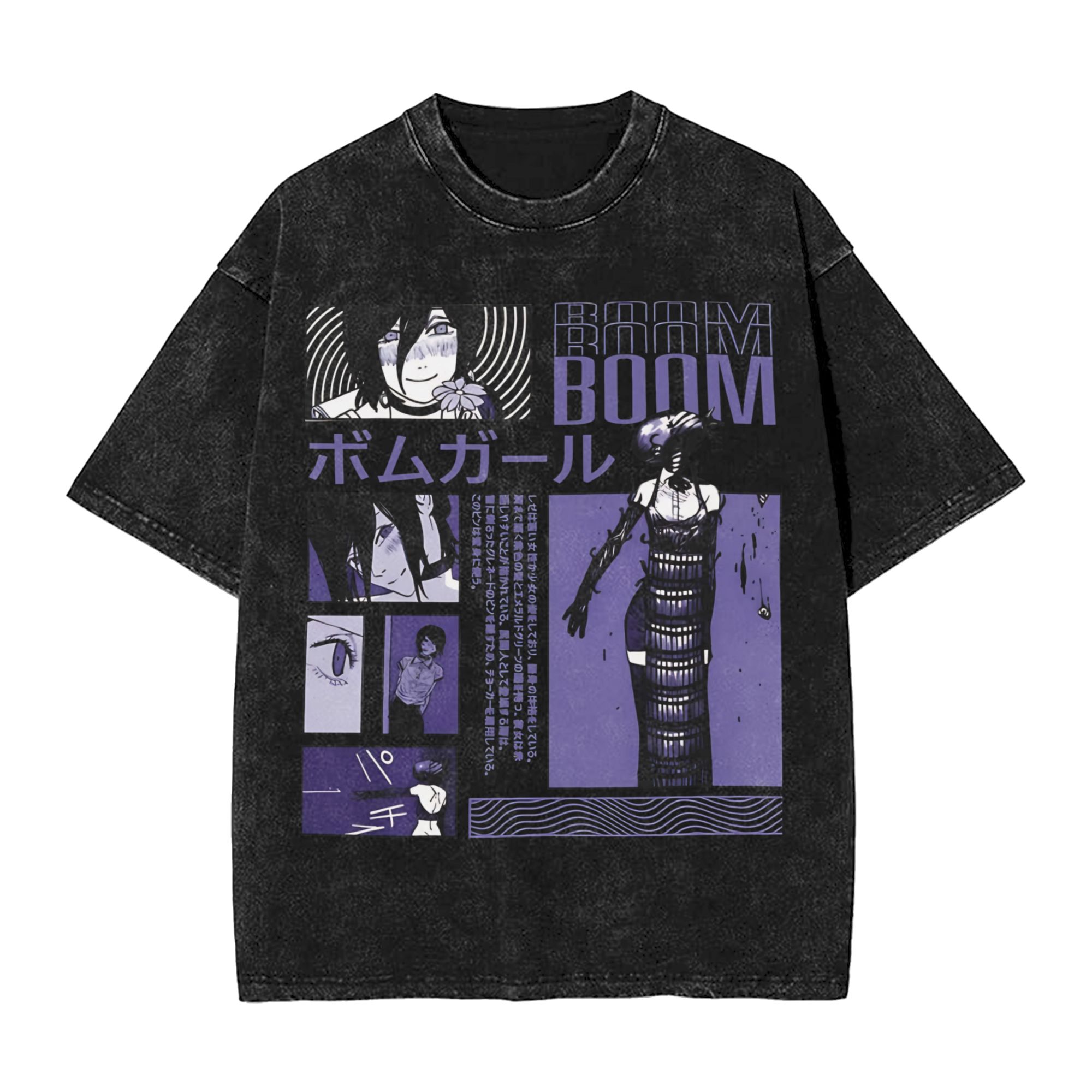 Chainsaw Man Washed Cotton T-S - Chainsaw Man Cosplay 评论和价格
