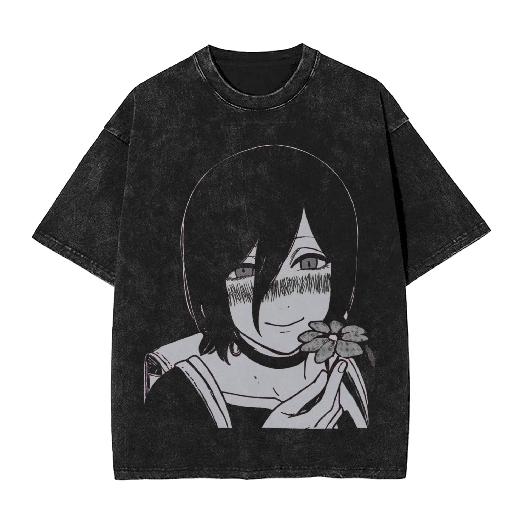Chainsaw Man Washed Cotton T-S - Chainsaw Man Cosplay 评论和价格