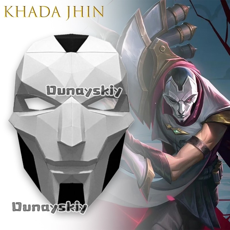 AKhada Jhin Oni Mask DIY Paper - Anime Cosplay Diy 评论和价格